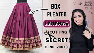 BoxPleate Lehenga Cutting Secret  Designer Lehenga tips  DIY Indian Fashion [upl. by Annaj]