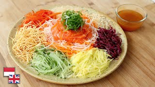 Sehat Segar Crunchy Resep ASIAN SALAD Yu Sheng Khas IMLEK [upl. by Aicel]