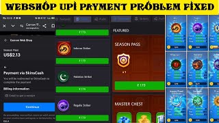 Carrom pool webshop upi problm solve😱 fatafat unlock carrom pass and legendary strikers [upl. by Eeramit]