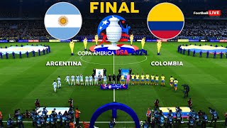 ARGENTINA vs COLOMBIA  FINAL Copa America 2024  Full Match All Goals  Realistic PES Gameplay [upl. by Eelarak]