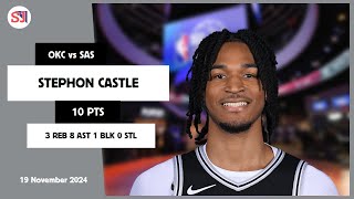 STEPHON CASTLE 10 PTS vs OKC 19 Nov 2425 SAS Highlights [upl. by O'Mahony28]