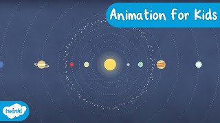 Movement of the Planets in our Solar System Animation  Twinkl Go [upl. by Lowe]