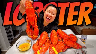 GIANT LOBSTER SEAFOOD BOIL MUKBANG 먹방 EATING SHOW  WHOLE LOBSTER  ASMR EATING  ASMR SOUNDS [upl. by Yecaj]