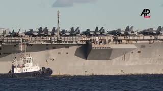 US aircraft carrier USS Harry S Truman visits Oslo after undertaking NATO exercises [upl. by Vale]