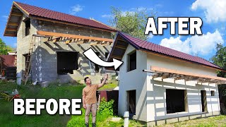 Incredibly beautiful and simple plaster facade with perlite DIY [upl. by Adnirim]