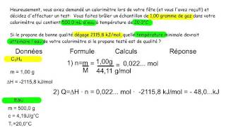 Vidéo exemple calcul calorimétrie [upl. by Ahilam]