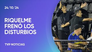 Riquelme debió intervenir para frenar los incidentes en Rosario [upl. by Arua920]