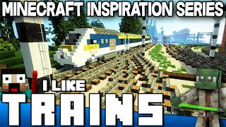 Minecraft  Amazing Trains and 2 Stations  Keralis Inspiration Series [upl. by Nosiaj397]