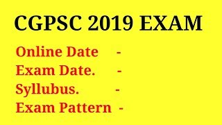 Cgpsc 2019 notificationExam DateOnline Form Date [upl. by Fernand]