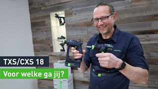 De nieuwe meest compacte 18v schroefboormachine CXS 18 en TXS 18  Festool NL [upl. by Batista]