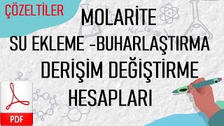 ÇÖZELTİLER  MOLARİTE SU EKLEMESU BUHARLAŞTIRMA SORU ÇÖZÜMÜ [upl. by Ahsotal]