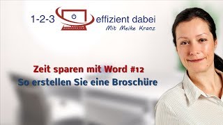 Zeit sparen mit Word 12 So erstellen Sie eine Broschüre [upl. by Auohp]