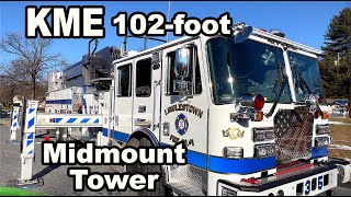 Fire Truck KME Midmount Tower Apparatus  Linglestown Fire Company [upl. by Bronnie]