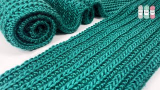 The EASIEST Ribbed Scarf Youll Ever Knit 🧶🧣 [upl. by Trenton587]