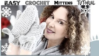 Easy Crochet Mittens Tutorial [upl. by Atirat269]