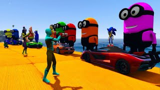 Gta 5 Epic Ragdolls Spiderman And Colourfull Minion JumpFails Ep87  spiderman ragdolls [upl. by Leonardo]