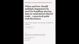 When and how should multiple imputation be used for handling missing data in randomis  RTCLTV [upl. by Cirala435]