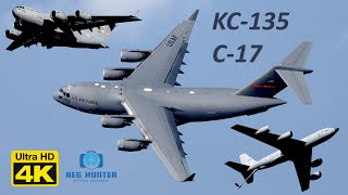 Boeing C17A Globemaster III and Boeing KC135R Stratotanker Oshkosh AirVenture 2023 [upl. by Aihsercal]