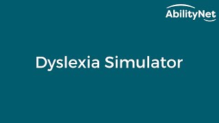 Dyslexia simulator [upl. by Atilehs]