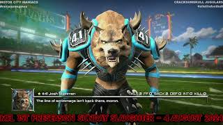 MFL 2024 Preseason Week 1ne Motor City Maniacs  Cracksumskull Jugulars [upl. by Kelsy250]