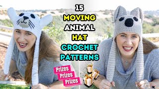 15 Most Popular MOVING ANIMAL Hat Crochet Patterns PLUS PRIZES [upl. by Rombert993]