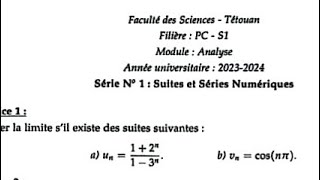 TD N°1 analyse 1 exercice 4 S1 TD ibn tofail  SMPC SMIA ENSA MIPC MI [upl. by Noemys581]