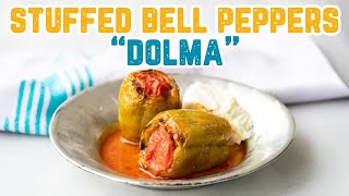 AUTHENTIC TURKISH COOKING TECHNIQUE “DOLMA” 🤩  Stuffed Bell Peppers Recipe 🫑🍽 [upl. by Gabriele]