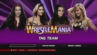 WWE 2K14 Kaitlyn amp Stephanie McMahon vs Aksana amp Summer Rae [upl. by Dulcie]