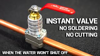 SHUTOFF valve installs on a LIVE WATER PIPE  Aladdin EasyFit Isolator [upl. by Morty284]