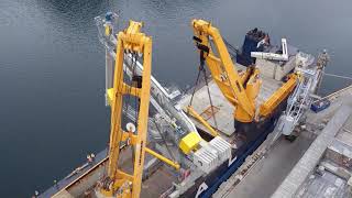 SAL Heavy Lift delivers a complete Siwertell ship unloader to Yara in Norway [upl. by Aeli]