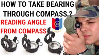 Taking Bearing through Compass  Reading angle with prismatic compass  Map Reading in NCC [upl. by Uy]