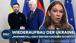 UKRAINEKRIEG WiederaufbauKonferenz in Berlin  Ukrainische Rüstungsindustrie soll gestärkt werden [upl. by Eecyak438]