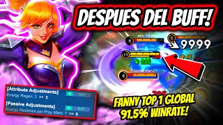 ¡FANNY DESPUES DEL BUFF ES UNA LOCURA FANNY TOP 1 GLOBAL 916 WINRATE  MLBB [upl. by Dnalra]