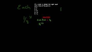 FRACTION  DIVIDING A CIRCLE FIND THE THIRD PART OF AN 8SECTIONED CIRCLE [upl. by Denten]