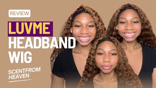 Quick  Easy beginner headband wig install  4 styles  NO LACE  Deep wave honey blonde Luvme hair [upl. by Eanaj]