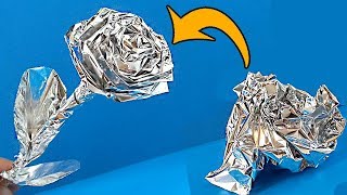 HOW TO MAKE A FLOWER OUT OF THE ALUMINIUM FOIL  FISHKI SHOW [upl. by Ferrand]