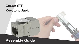 How To Assemble The Toolless Jack For Cat6A Shielded Cable [upl. by Ynnel193]