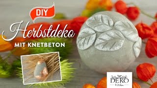 DIY hübsche Herbstdeko mit Knetbeton How to Deko Kitchen [upl. by Evilo909]