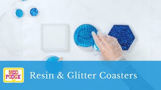 Mod Podge Resin  Resin amp Glitter Coasters [upl. by Travus145]