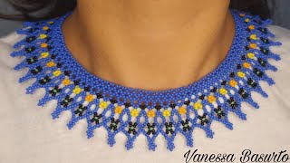 COLLAR REALIZADO CON MOSTACILLASCHAQUIRAS PARA PRINCIPIANTES [upl. by Norb]