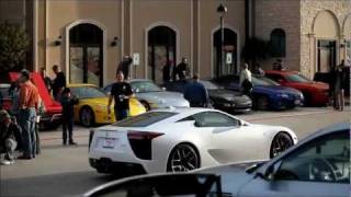 2012 Lexus LFA exhaust sound at Cars and Coffee in Houston [upl. by Eelinnej]