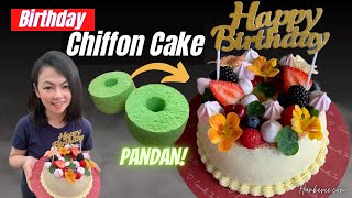 Classic Pandan Chiffon Cake Recipe  How to Make Birthday Cake [upl. by Kikelia]