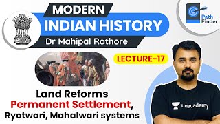 L17 Land Reforms by British l Modern Indian History  UPSC CSE 2021 l Dr Mahipal Rathore [upl. by Nosecyrb]