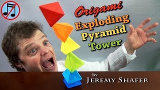 Origami Exploding Pyramid Tower no music [upl. by Assirak377]