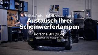 PHILIPS AUTOMOBILBELEUCHTUNG  Austausch der Scheinwerferlampen an Ihrem Porsche 911 964 [upl. by Leeban270]