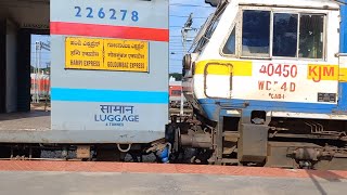 Screechy and Delayed Shunting of Gol Gumbaz Express into Mysuru Junction  KJM WDP4D [upl. by Wil430]