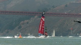 Americas Cup Nosedive in SloMo by Emirates Team New Zealand 17 Aug 2013 [upl. by Annetta]