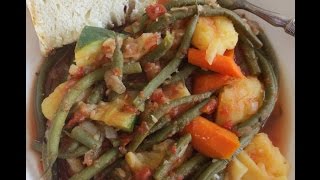 Low Fat Vegan No Oil Greek quotFasolakiaquot Stew AKA String Bean Stew [upl. by Nauqe3]