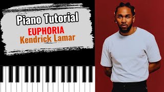 🎹EUPHORIA by Kendrick Lamar easy piano tutorial lesson free [upl. by Hepsoj]