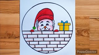 SANTA CLAUS EASY DRAWING  Christmas drawing  Merry Christmas drawing [upl. by Rocray]